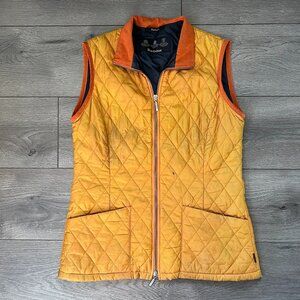 Barbour Quilted Puffer Vest Womens Size US 6 Lightweight Orange